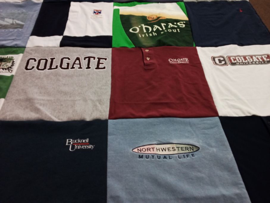 T-shirt quilt from colgate university, bucknell university by Shannon from NJ