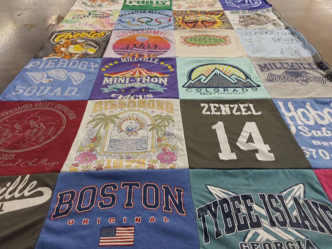 T-shirt quilt from millville high school by Stephanie from PA
