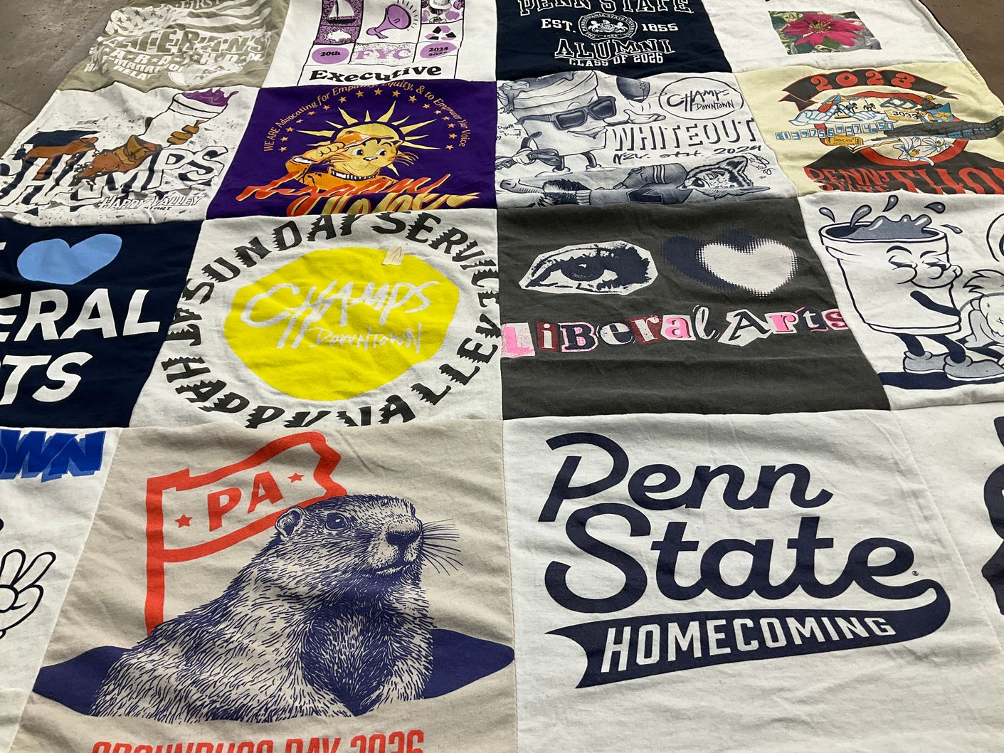 T-shirt quilt from penn state university by Shelby from PA