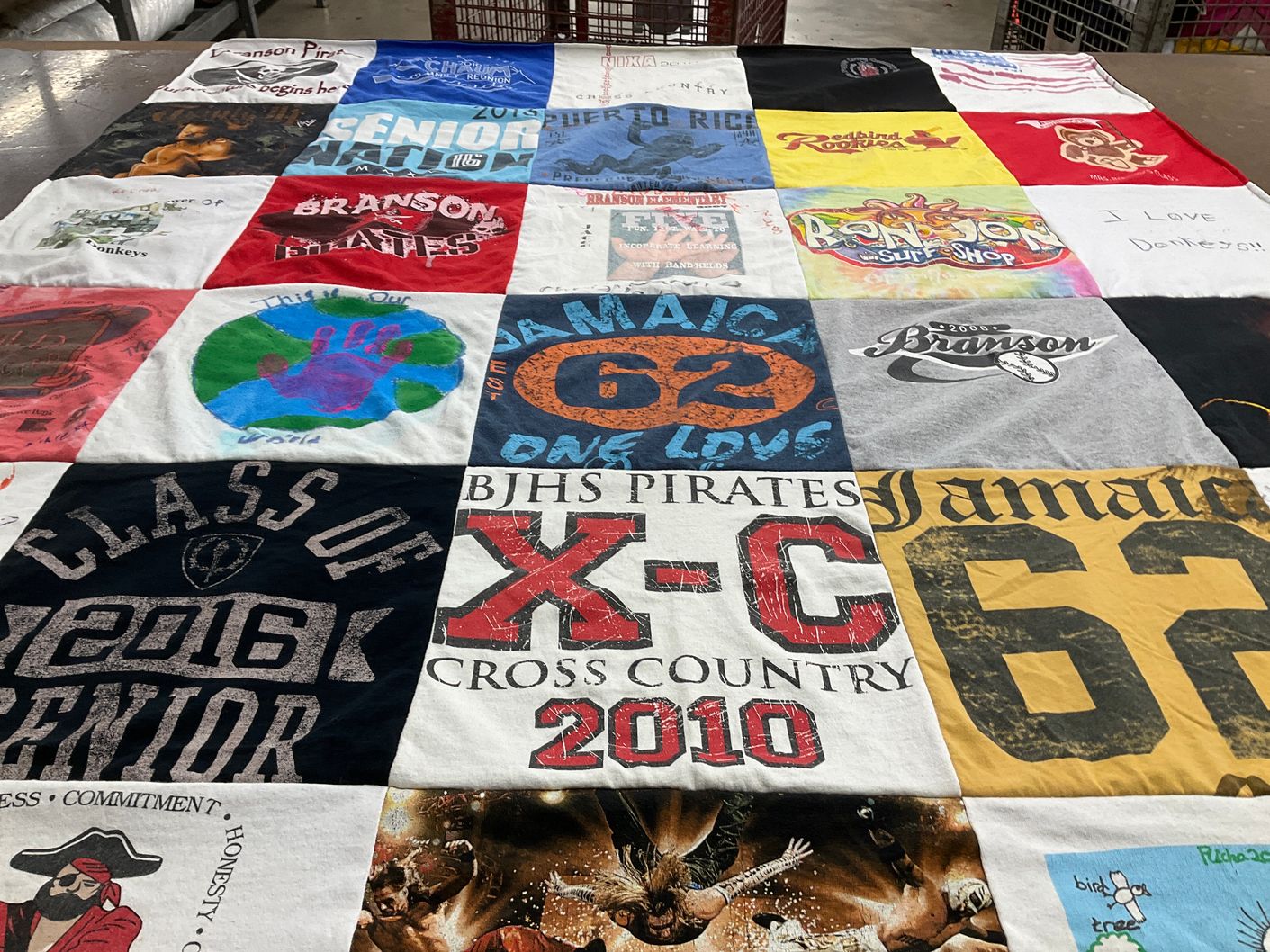 T-shirt quilt featuring branson pirates by Janelle from MO