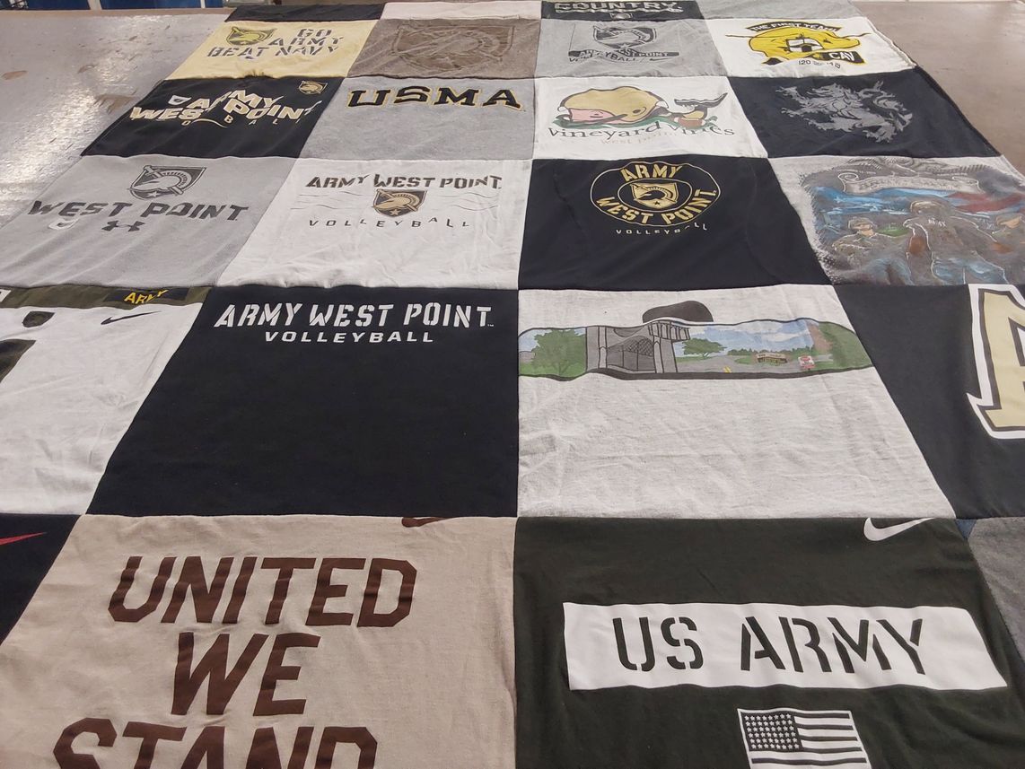 T-shirt quilt featuring army west point volleyball by Hannah from AL