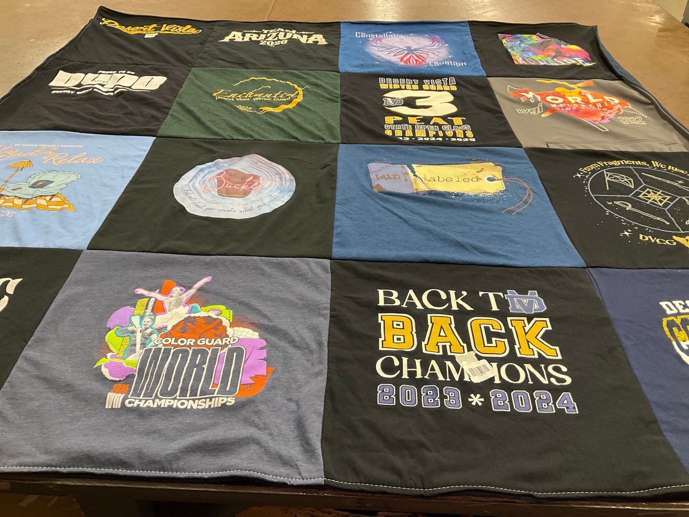 T-shirt quilt from desert vista high school by Lorraine from AZ