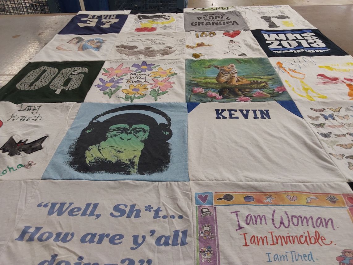 T-shirt quilt featuring warriors by Barbara from CA