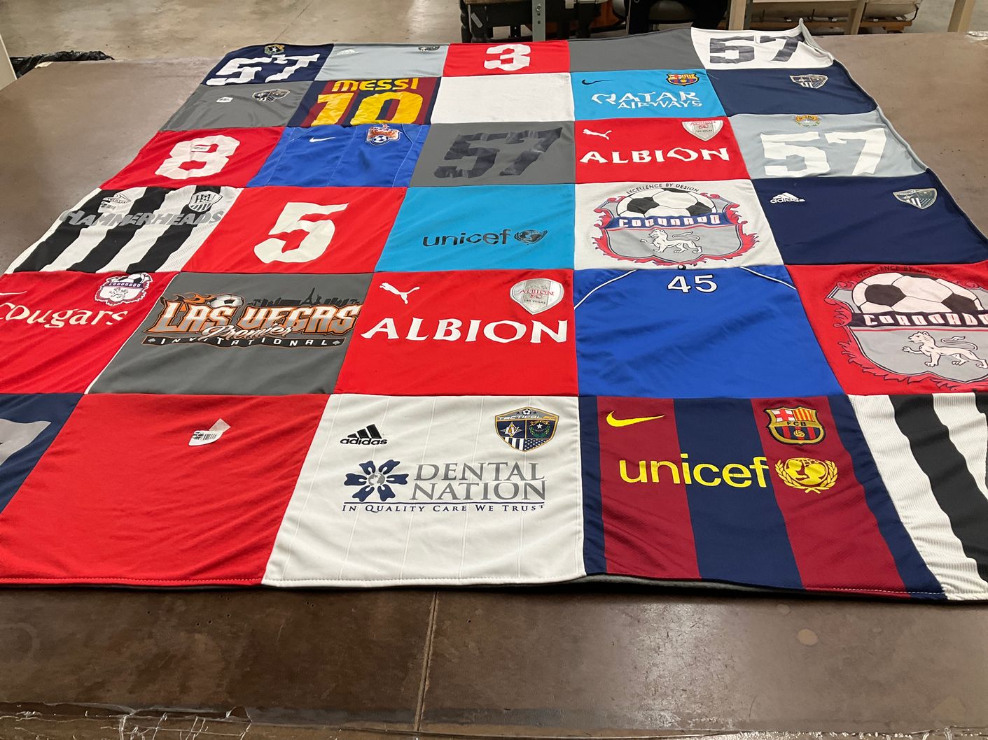 T-shirt quilt featuring cougars, albion by mary from NV