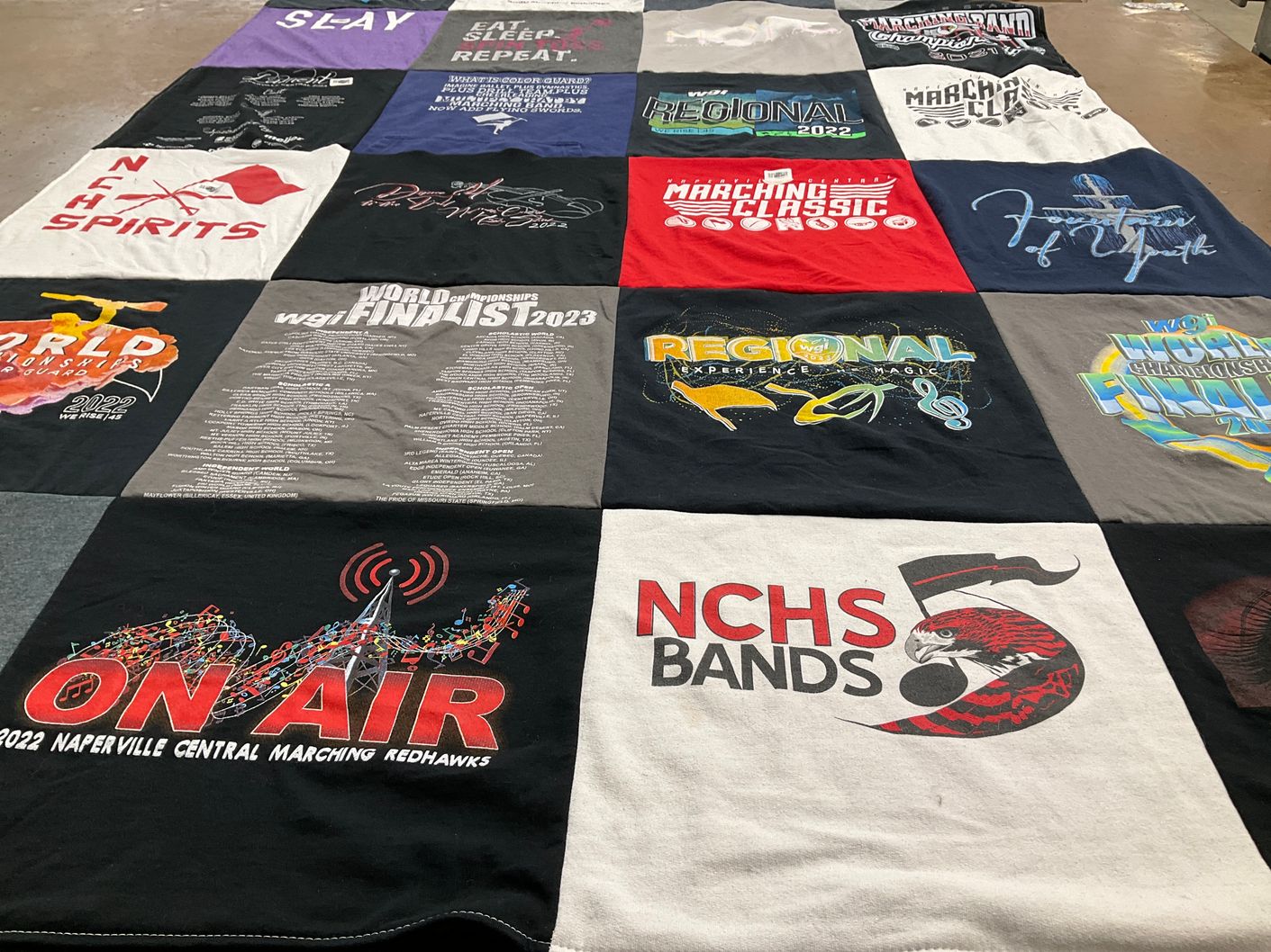 T-shirt quilt from naperville central high school by Timothy from IL