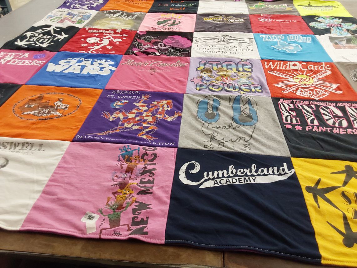T-shirt quilt featuring panthers by Merrie from TX