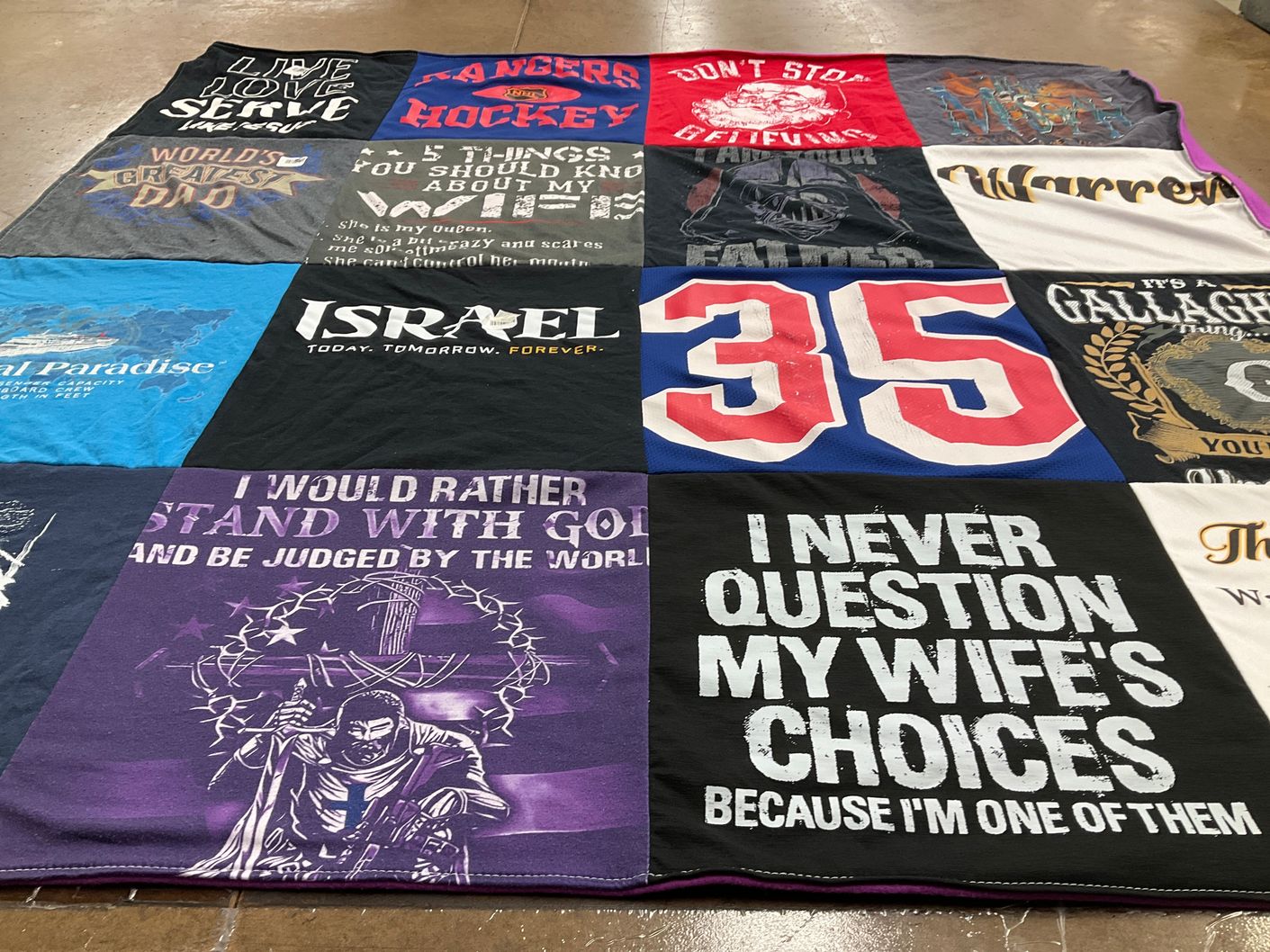 T-shirt quilt featuring new york rangers by Patricia from FL