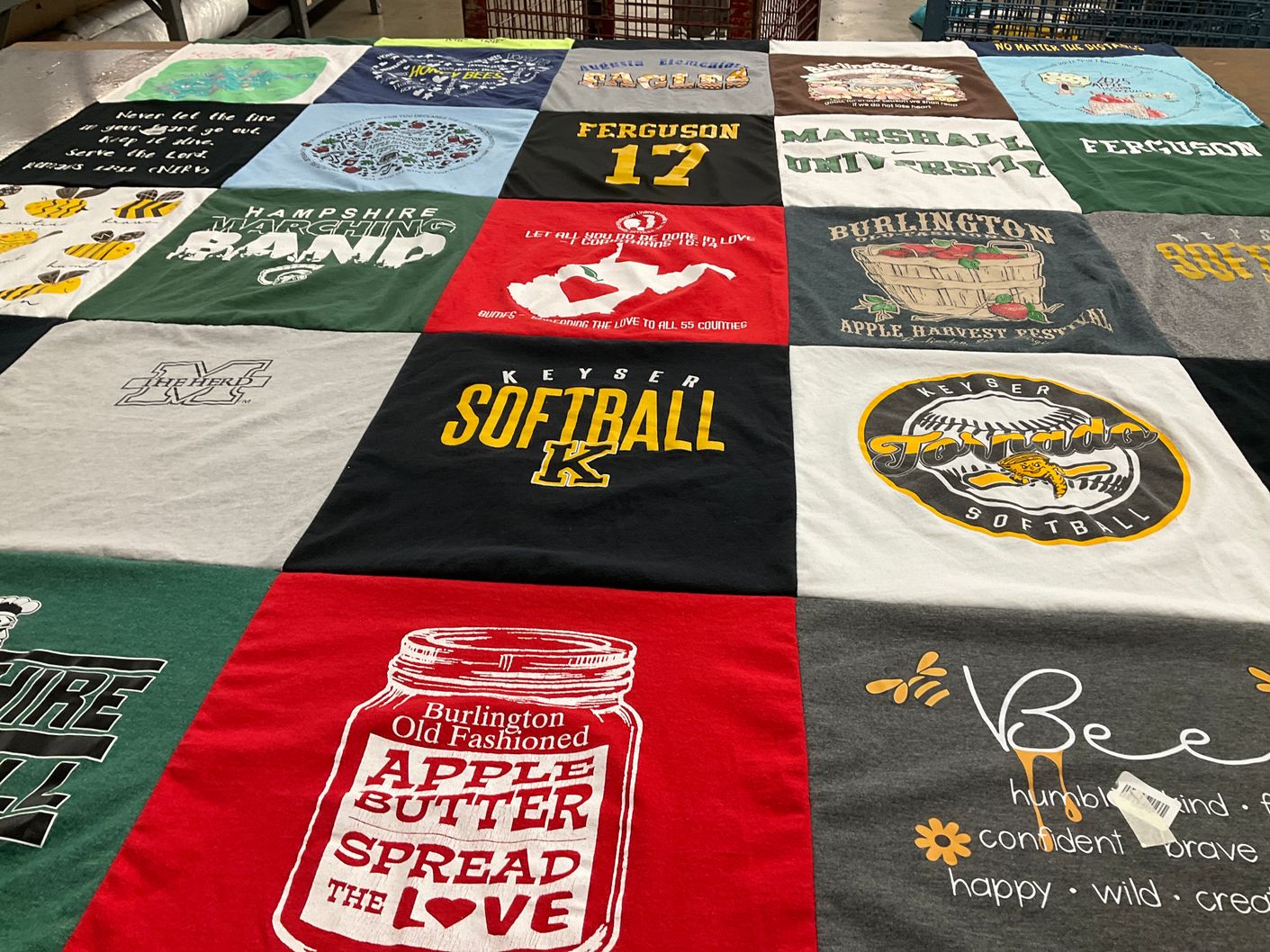 T-shirt quilt featuring keyser tornado softball by REBECCA from WV