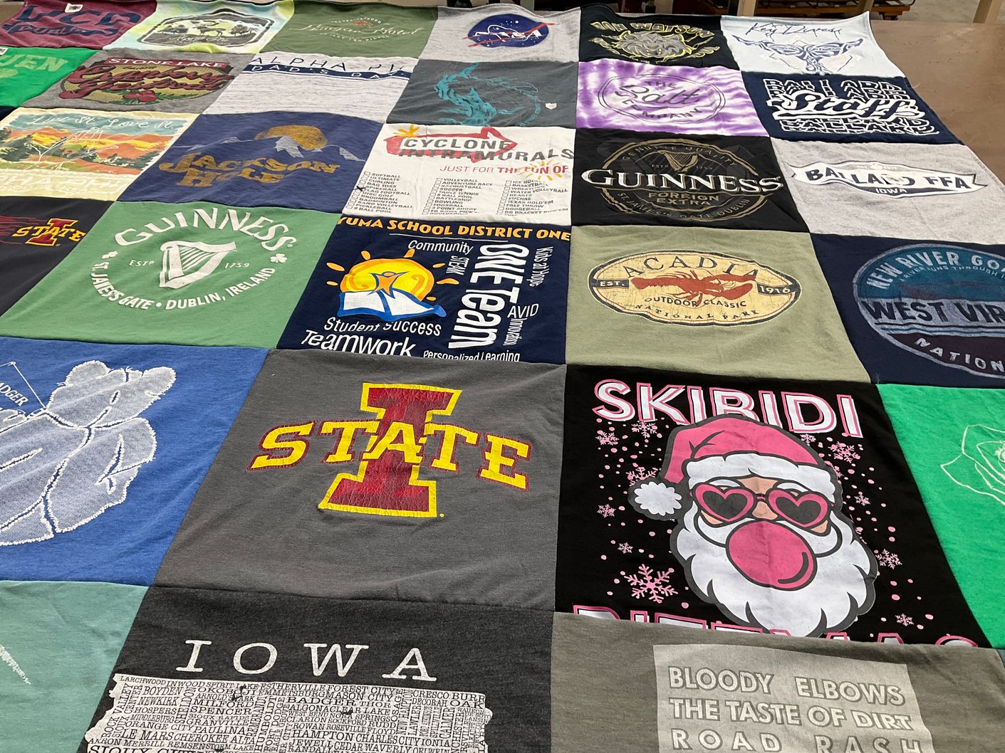 T-shirt quilt featuring cyclone, jackson state university by Anna from MN