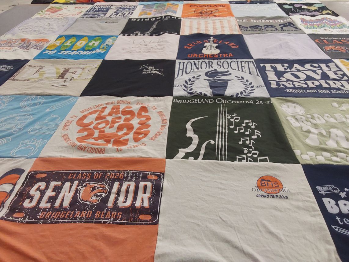 T-shirt quilt featuring bridgeland bears by Brooke from TX