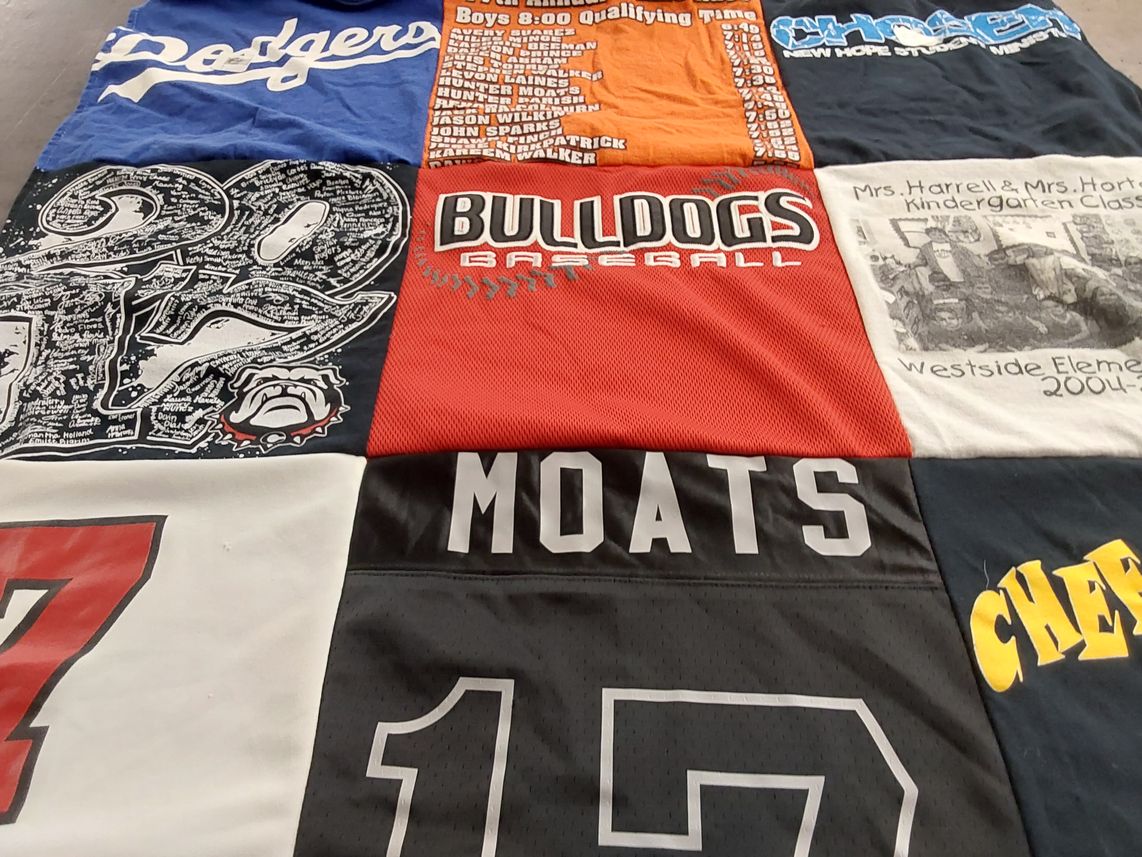 T-shirt quilt featuring bulldogs baseball by Savannah from GA