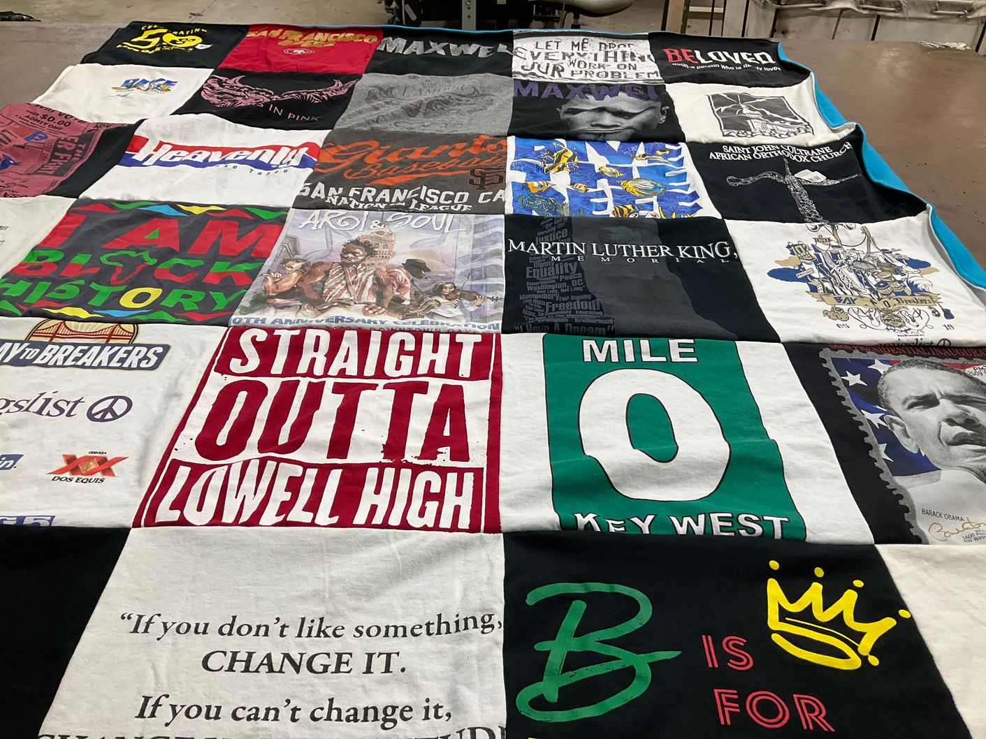 T-shirt quilt from lowell high school by Diane from CA
