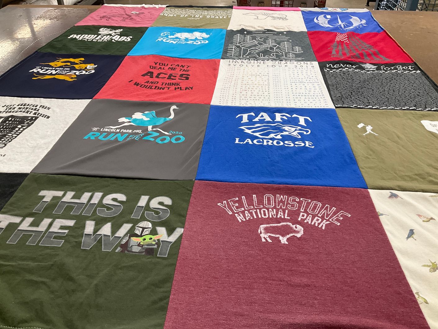 T-shirt quilt from taft high school by Mary from MT