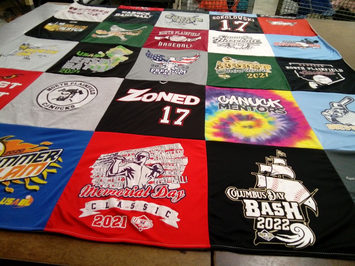 T-shirt quilt featuring north plainfield canucks by Heather from NJ