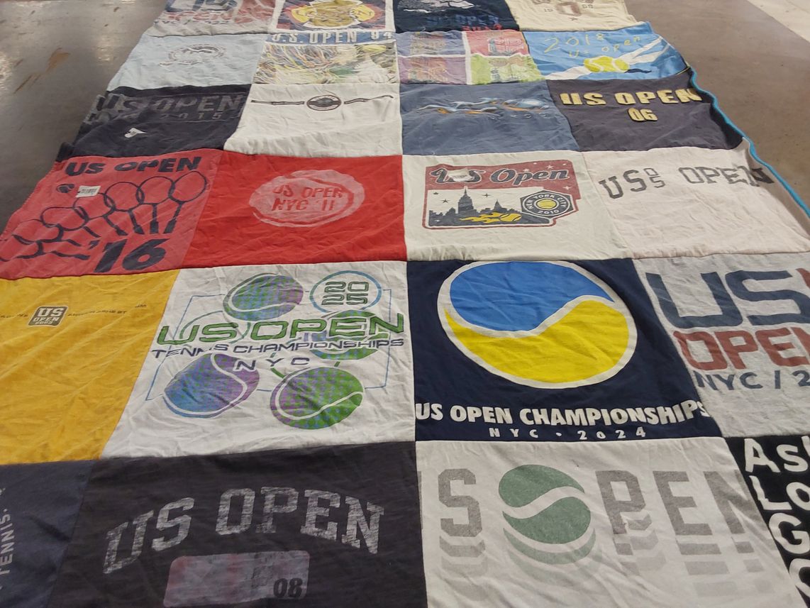 T-shirt quilt with tennis, sports themes by Ron from NY
