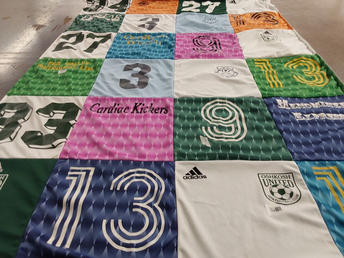 T-shirt quilt featuring oshkosh united soccer club by Lisa from WI