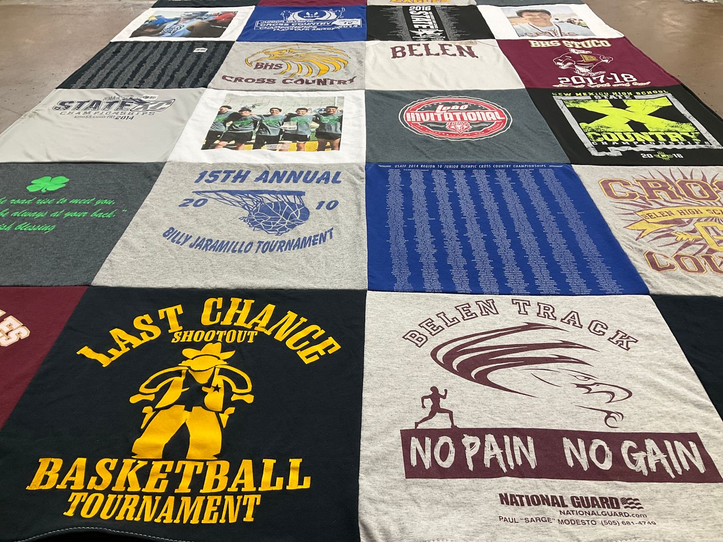 T-shirt quilt featuring belen high school cross country, belen track by Sharon from NM