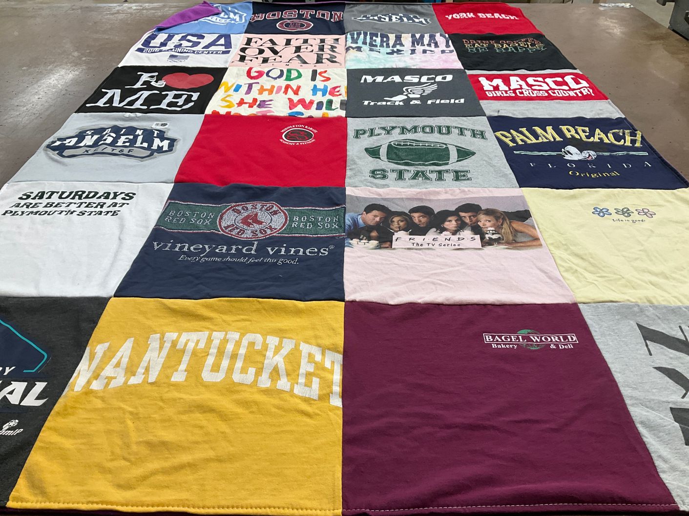 T-shirt quilt from plymouth state university by Victoria from MA