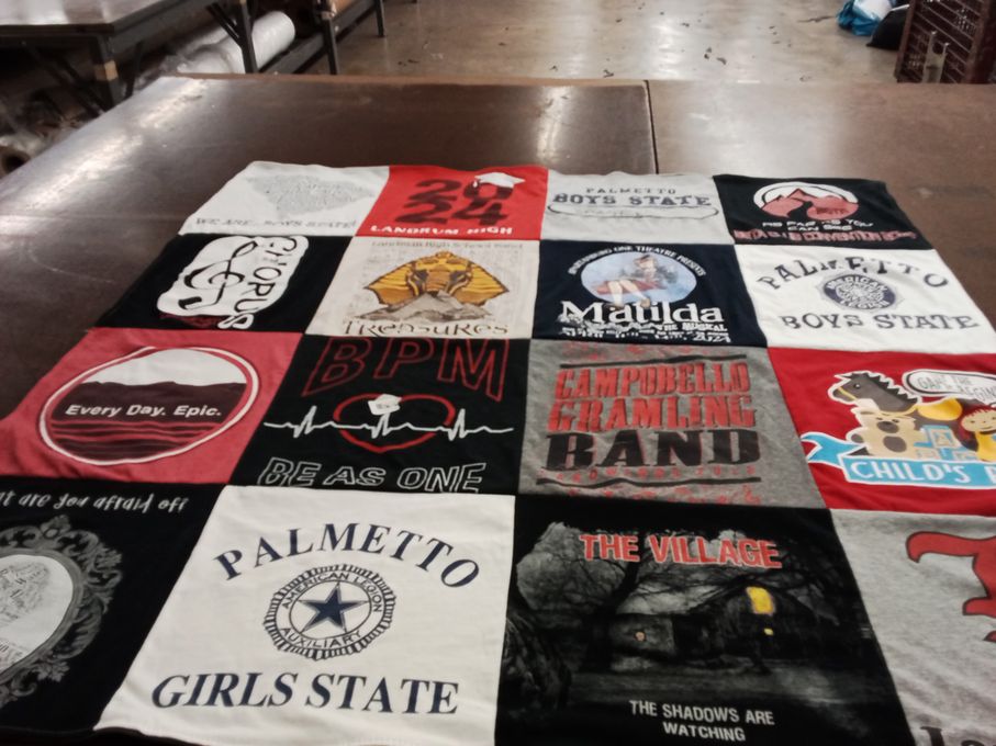T-shirt quilt from palmetto girls state, palmetto boys state by Lorraine from SC