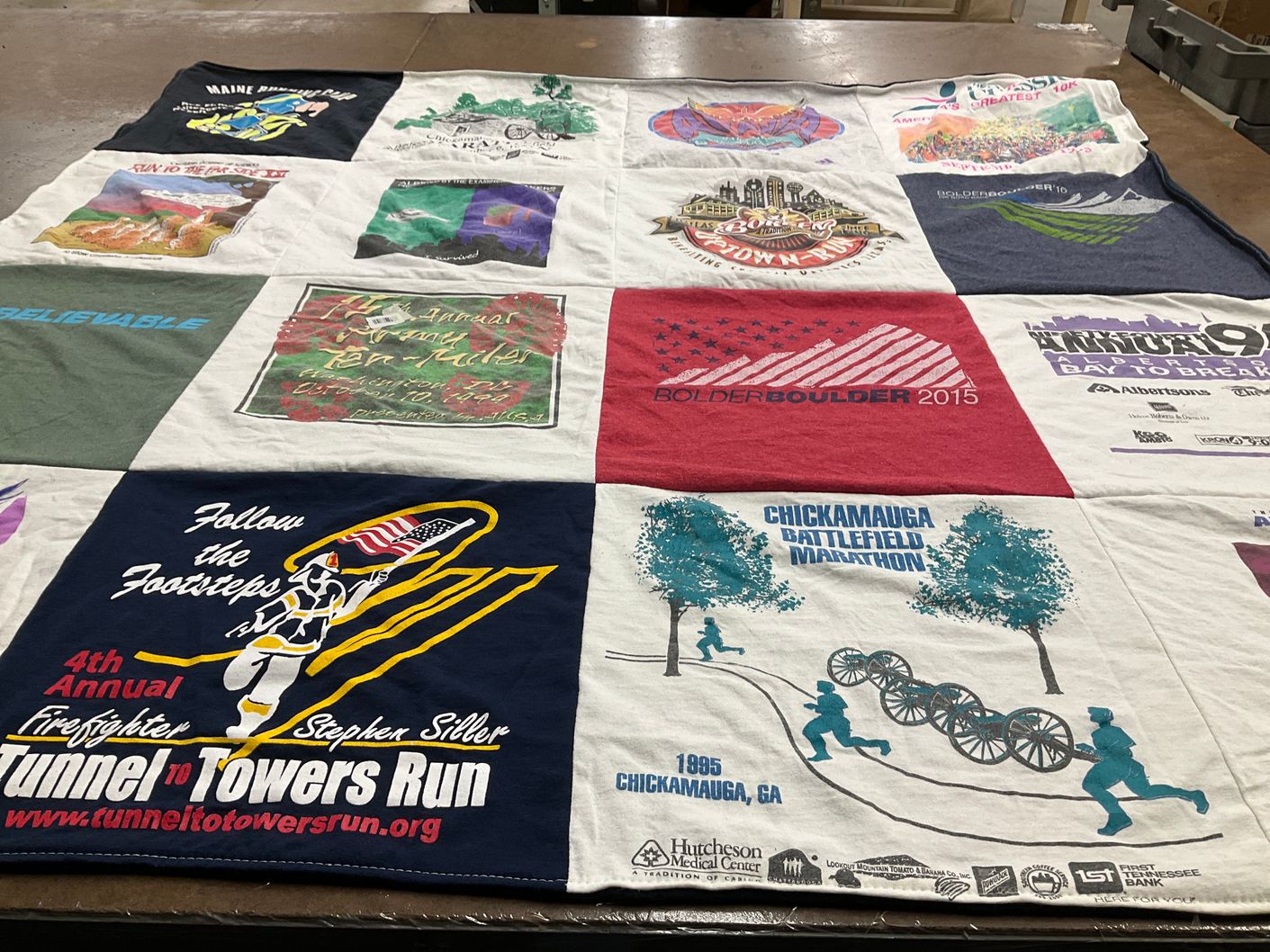 T-shirt quilt with running, marathons themes by Alvin from FL