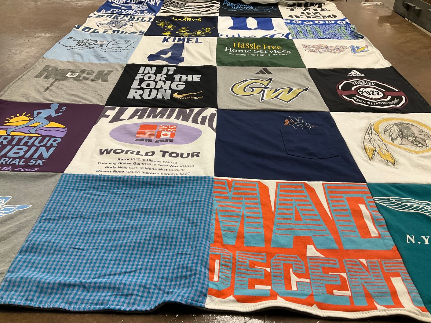 T-shirt quilt from george washington university by Stephanie from MD