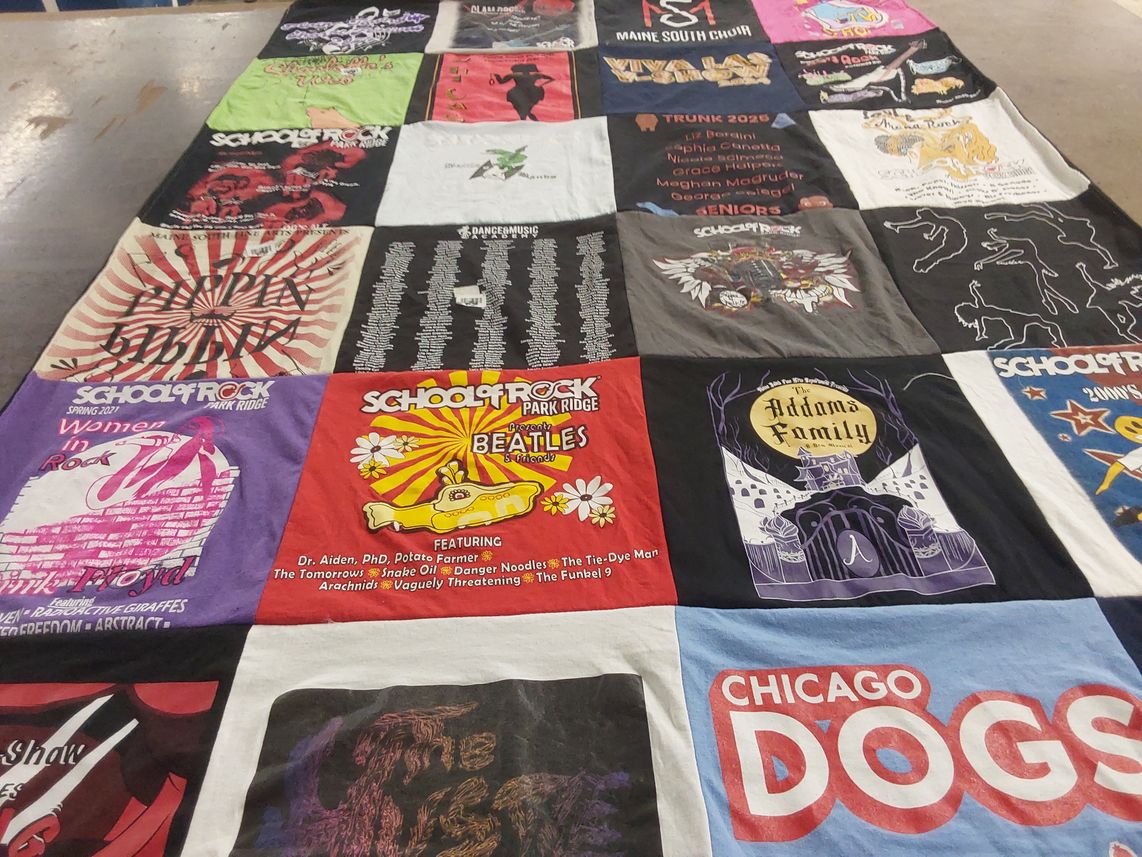 T-shirt quilt from school of rock park ridge by Gail from IL
