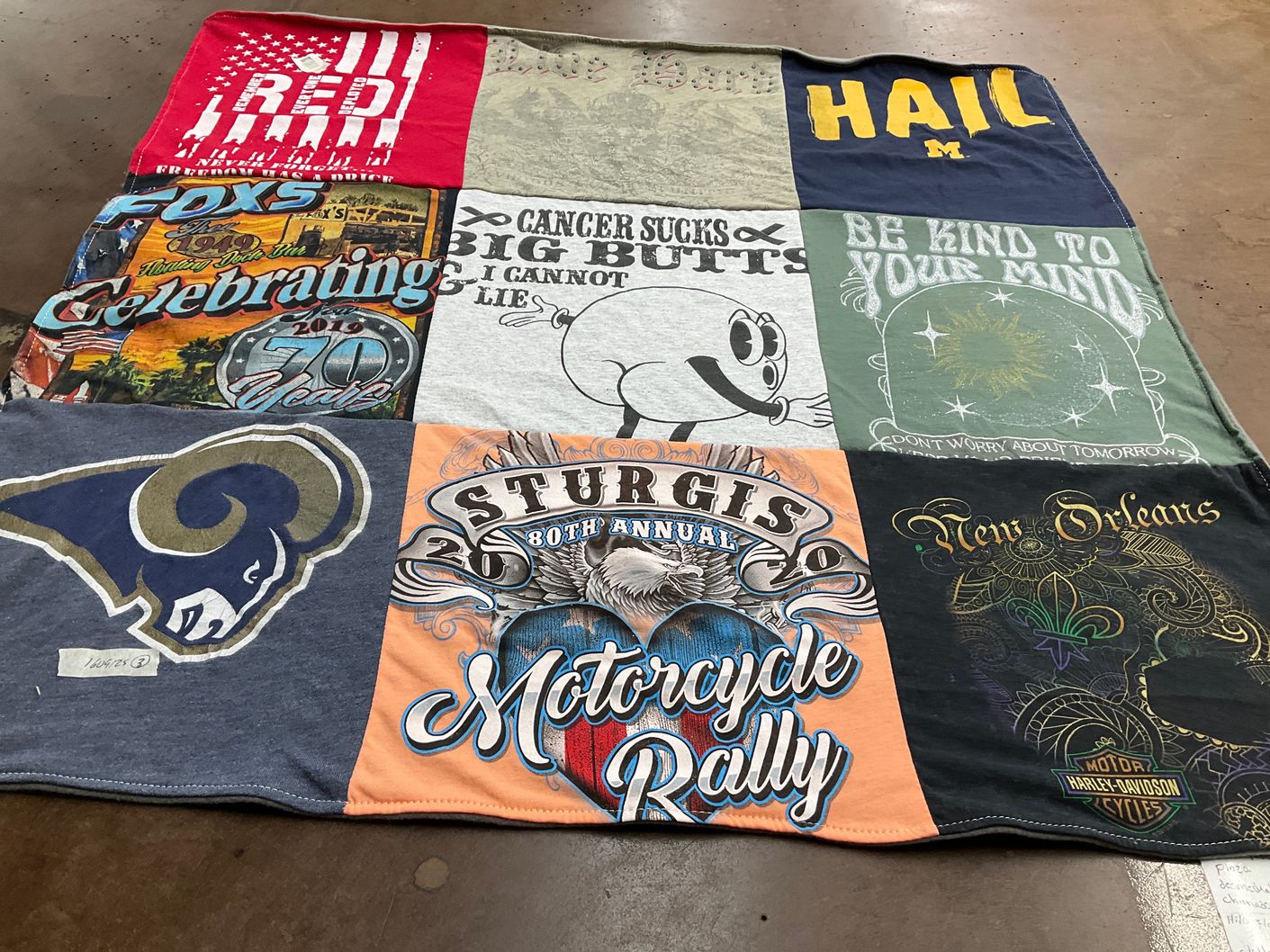 T-shirt quilt featuring los angeles rams by Alexandra from AZ