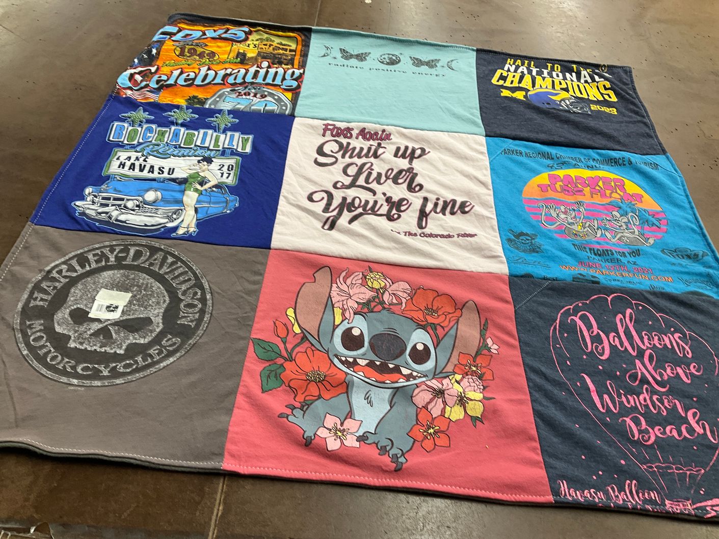 T-shirt quilt featuring university of michigan wolverines by Alexandra from AZ