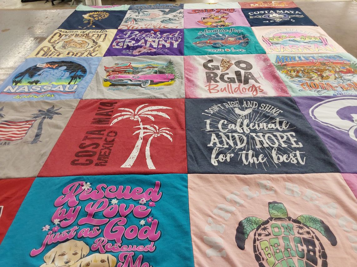 T-shirt quilt featuring bulldogs by Sandra from GA
