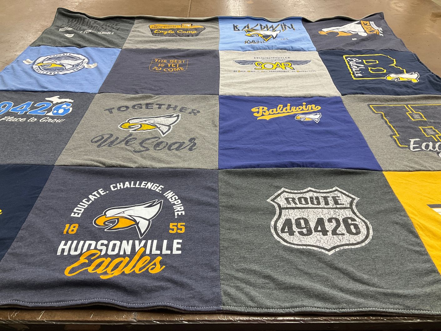 T-shirt quilt featuring hudsonville eagles by Bailey from MI