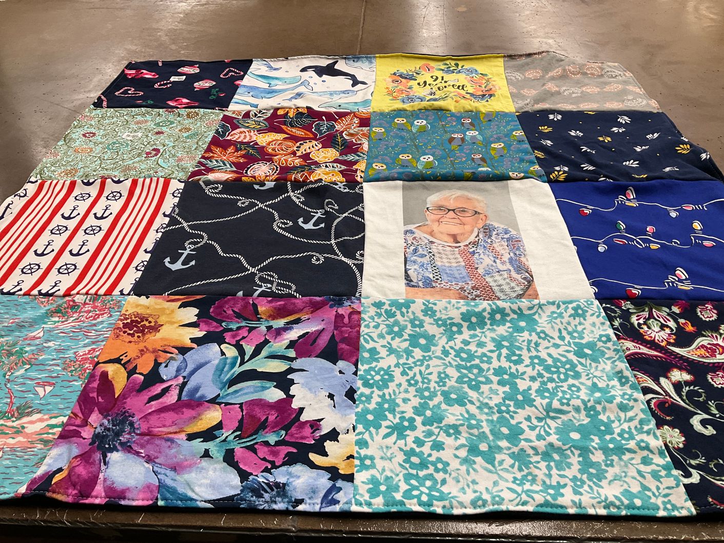 T-shirt quilt with nature, crafting themes by Marilyn from FL