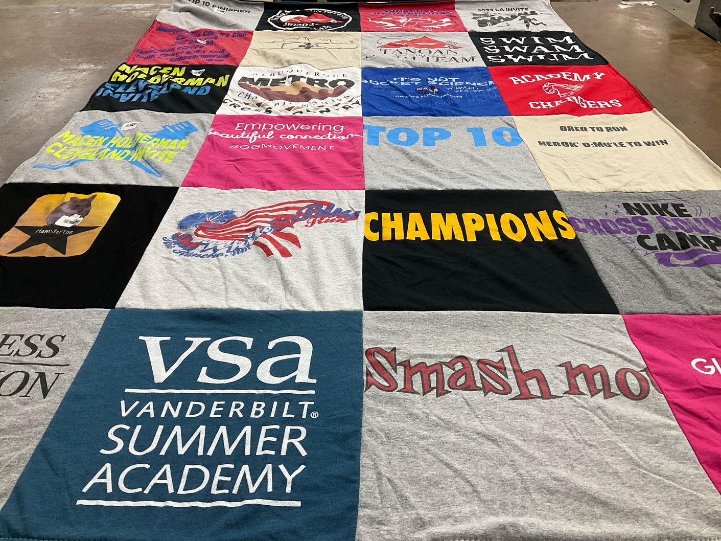 T-shirt quilt from vanderbilt university by Kiley from NM