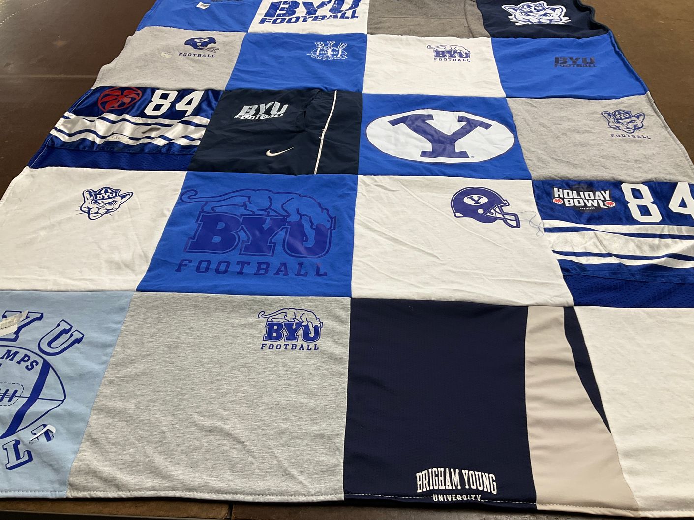 T-shirt quilt featuring brigham young university football by Sydney from IL
