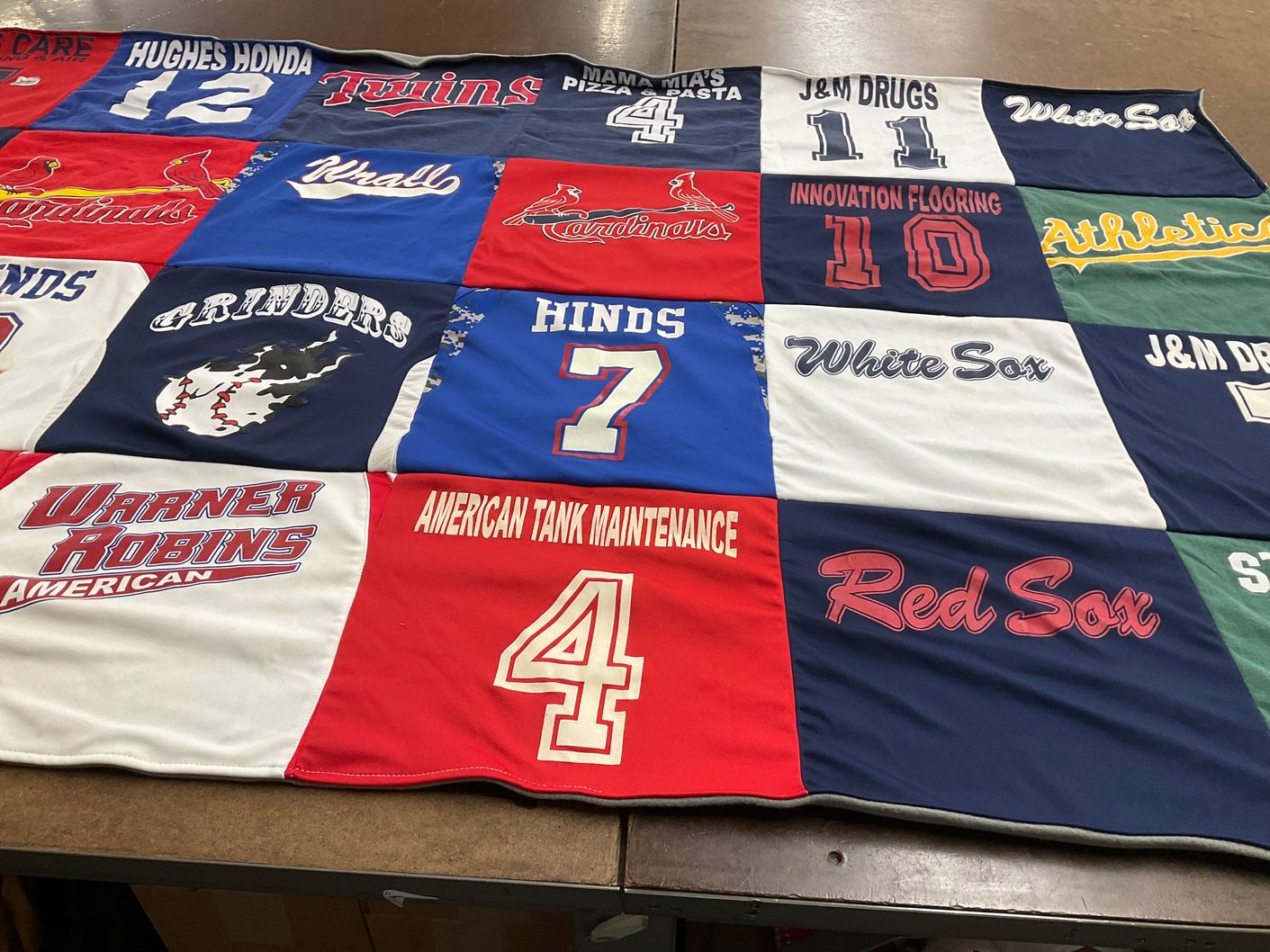 T-shirt quilt featuring twins, cardinals by Tamara from GA