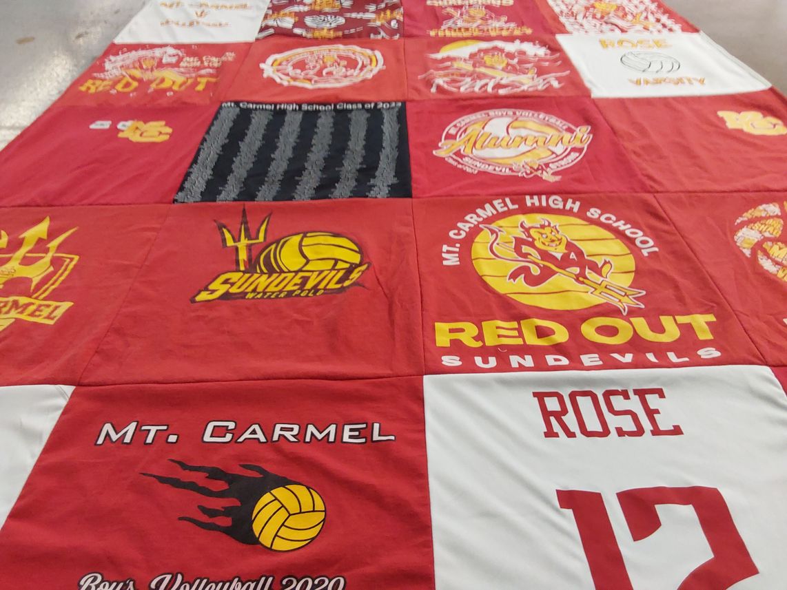 T-shirt quilt featuring sundevils volleyball by Joy from CA