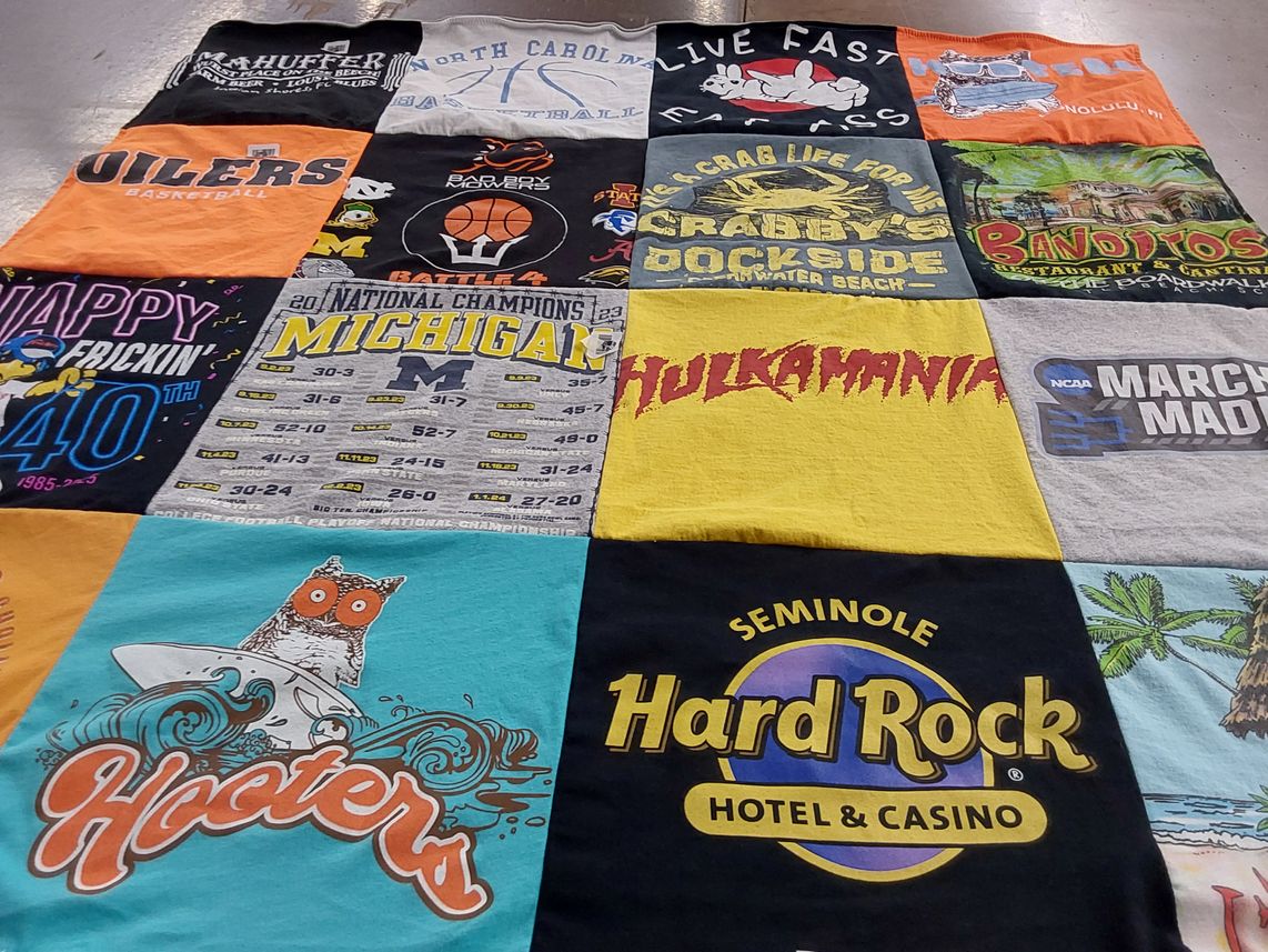 T-shirt quilt featuring michigan basketball by Randy from FL