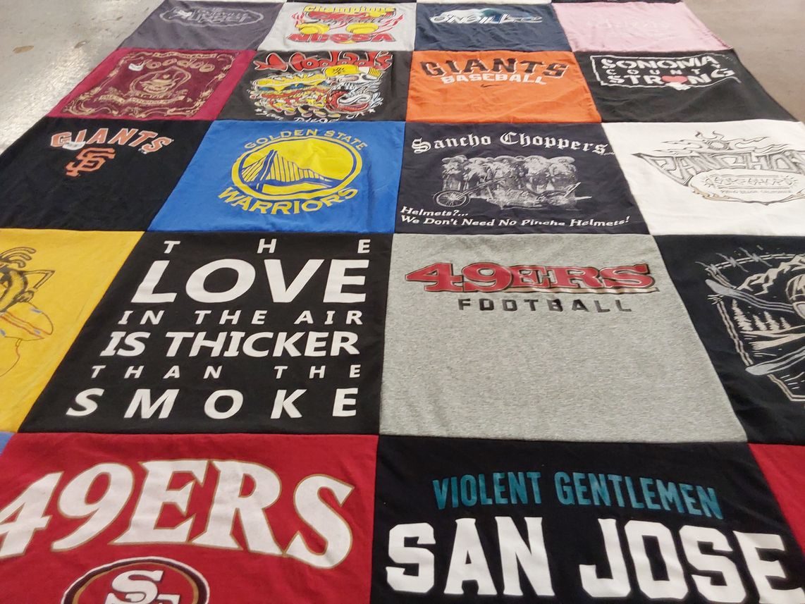 T-shirt quilt featuring san francisco giants, golden state warriors by David from CA