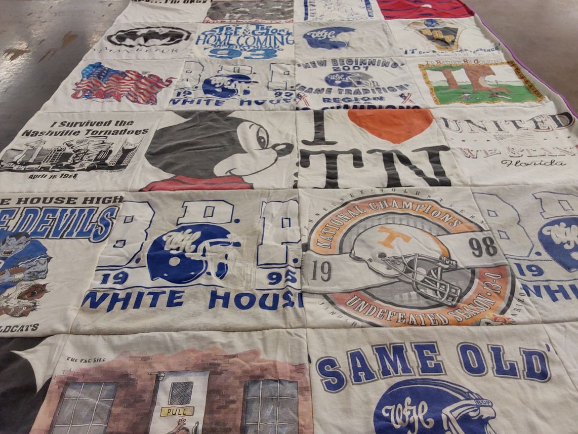 T-shirt quilt featuring tennessee volunteers by Patrick from TN