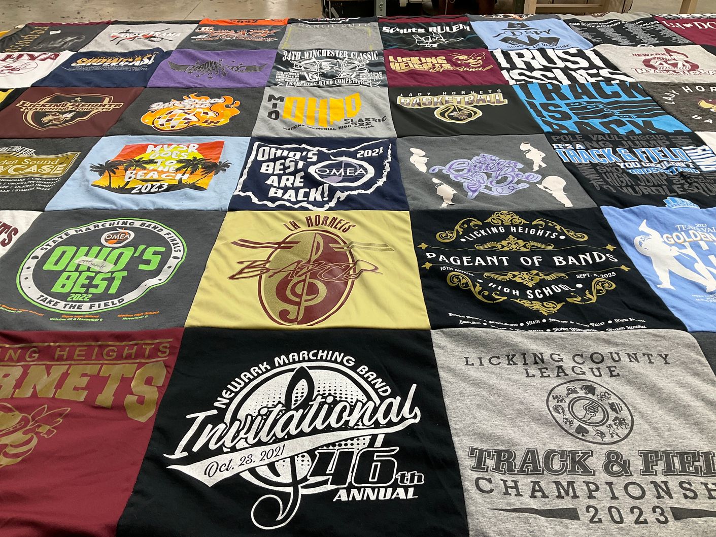 T-shirt quilt featuring licking heights hornets by Gracetta from OH