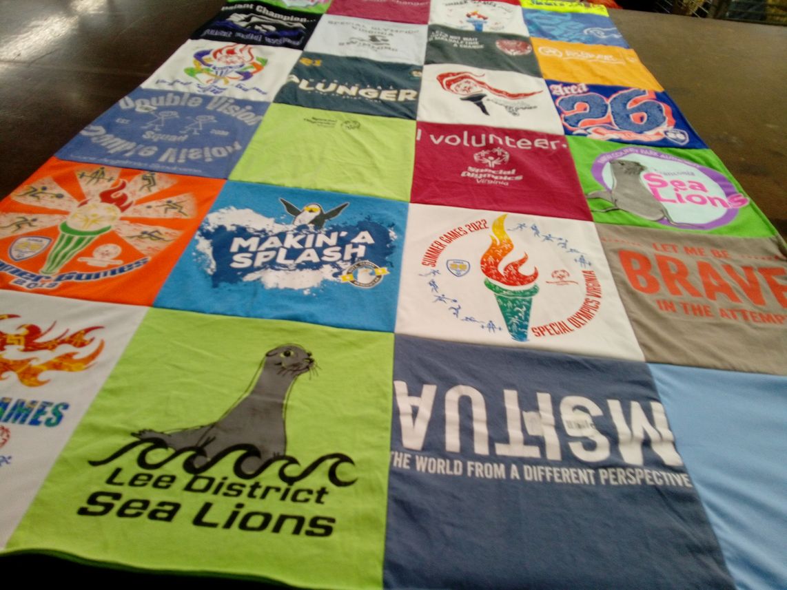T-shirt quilt featuring lee district sea lions by Elizabeth from SC