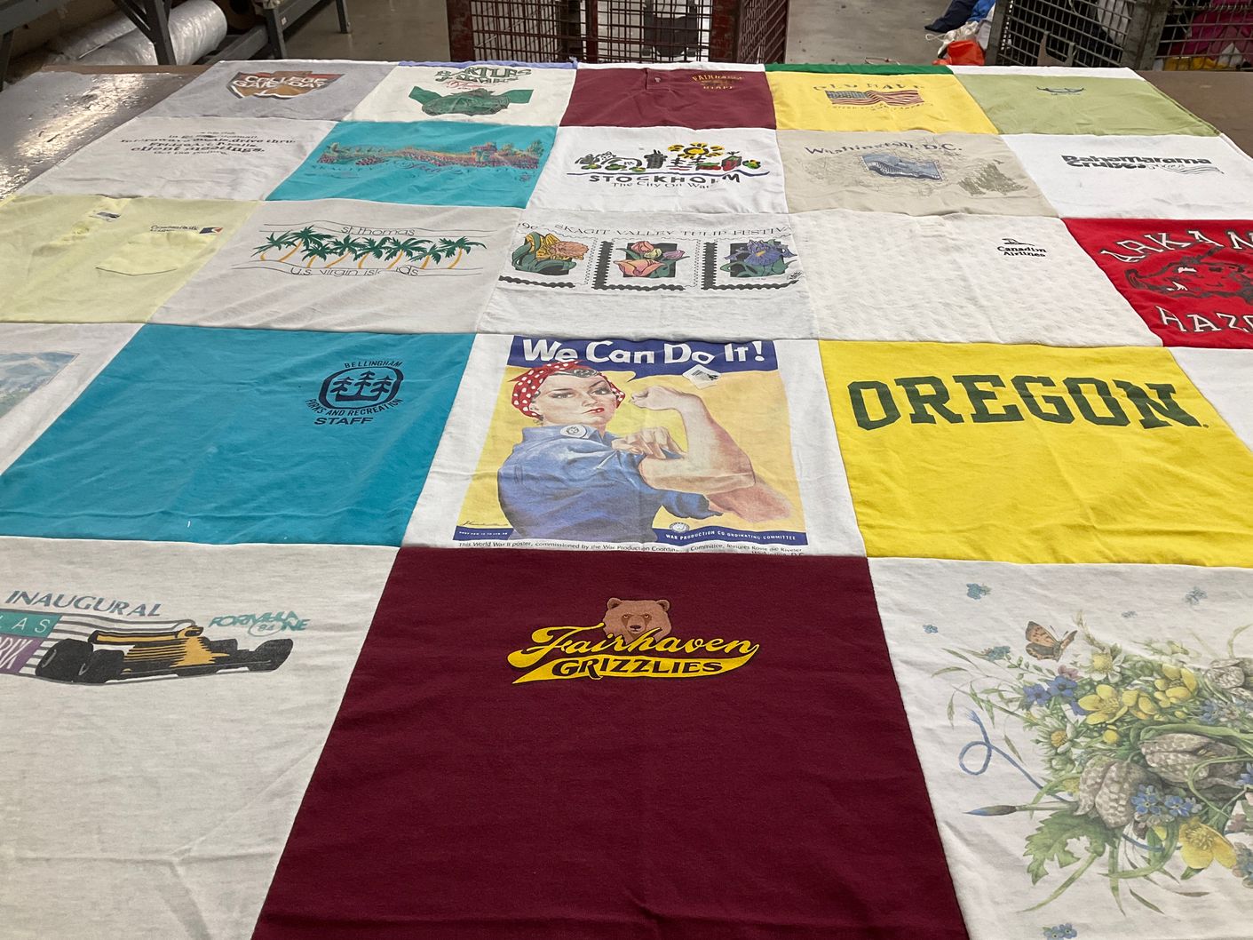 T-shirt quilt from university of oregon by Jan from WA