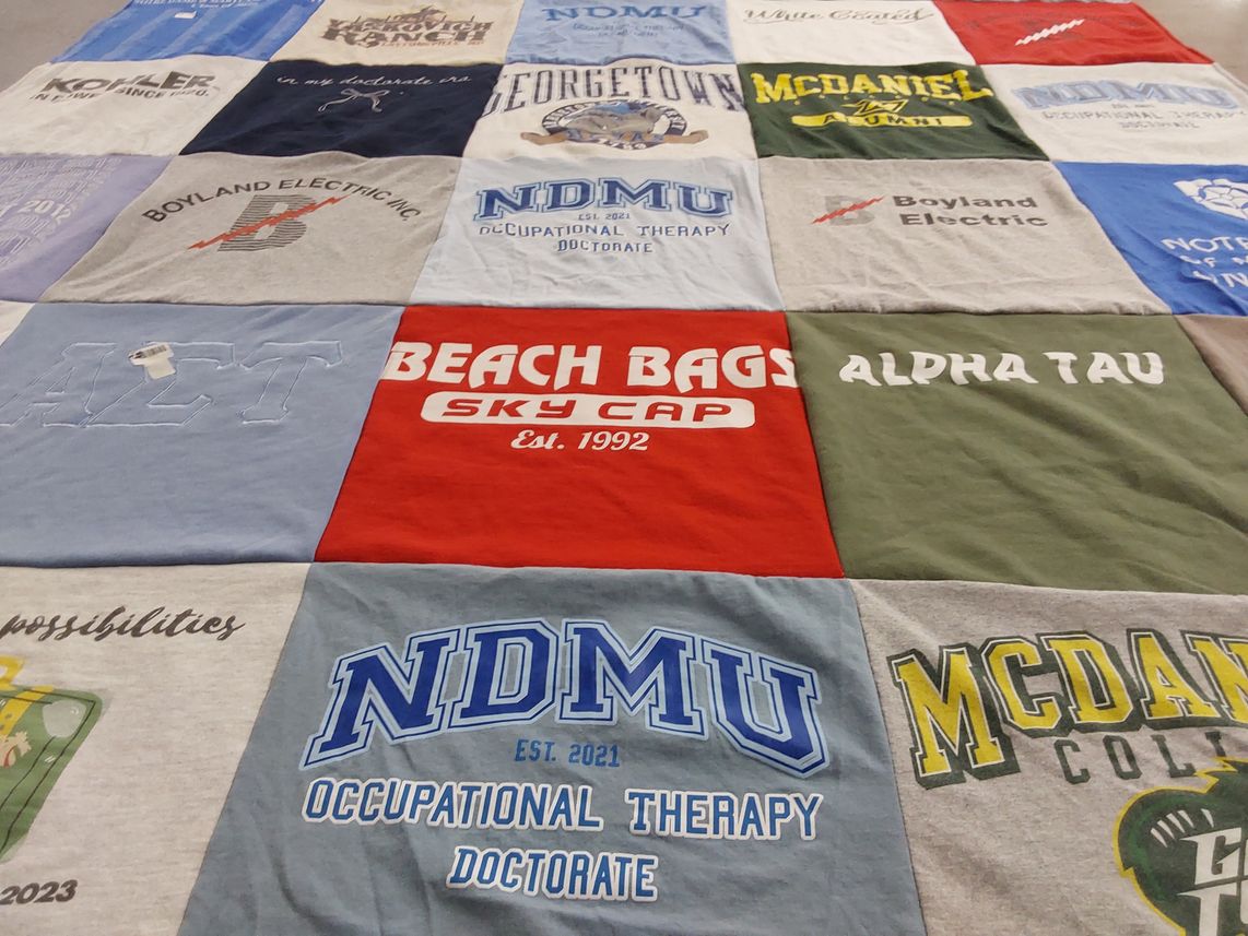 T-shirt quilt from notre dame of maryland university, georgetown university by Brooke from MD