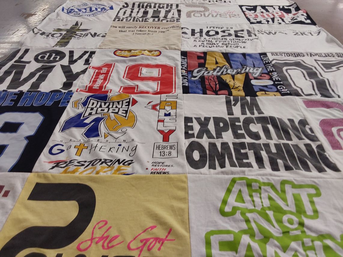 T-shirt quilt with faith, community themes by Felicia from FL