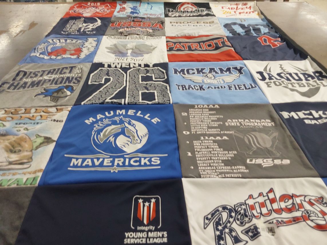 T-shirt quilt featuring maumelle mavericks, mckamy knights by Jennifer from TX