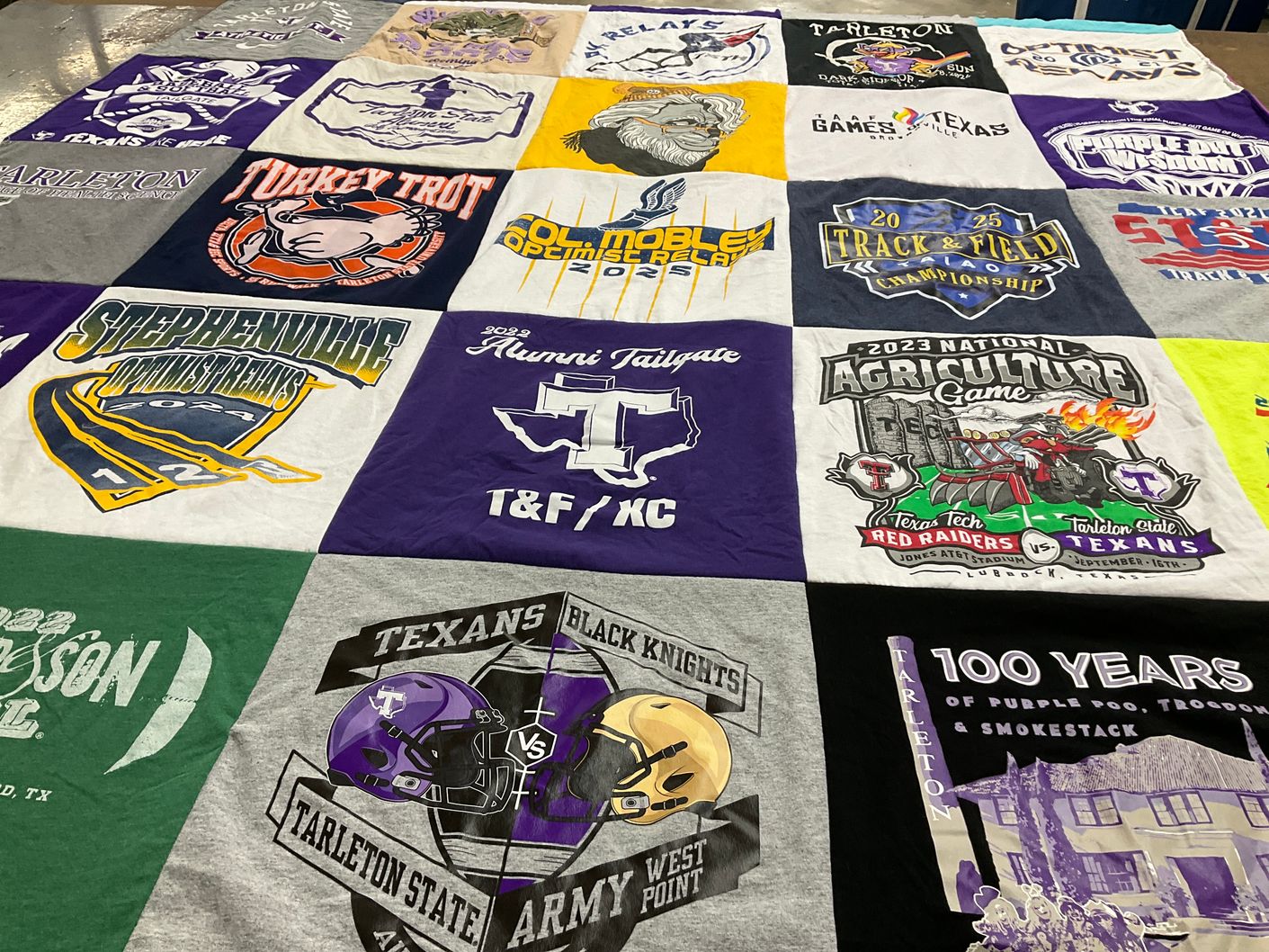 T-shirt quilt featuring tarleton state university texans, army west point black knights by Michael from TX