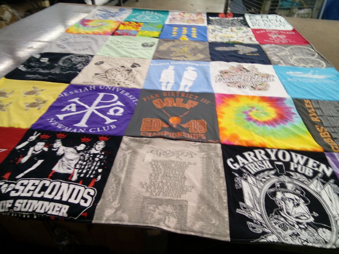 T-shirt quilt from messiah university by Maria from PA