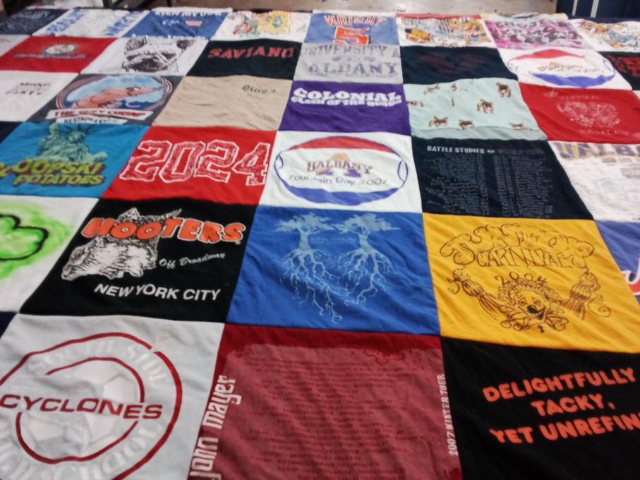 T-shirt quilt featuring cyclones by Jacqueline from FL