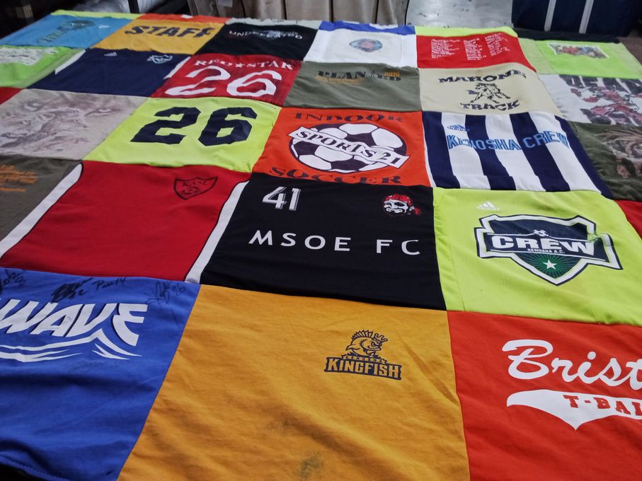 T-shirt quilt featuring kenosha crew by Peggy from WI