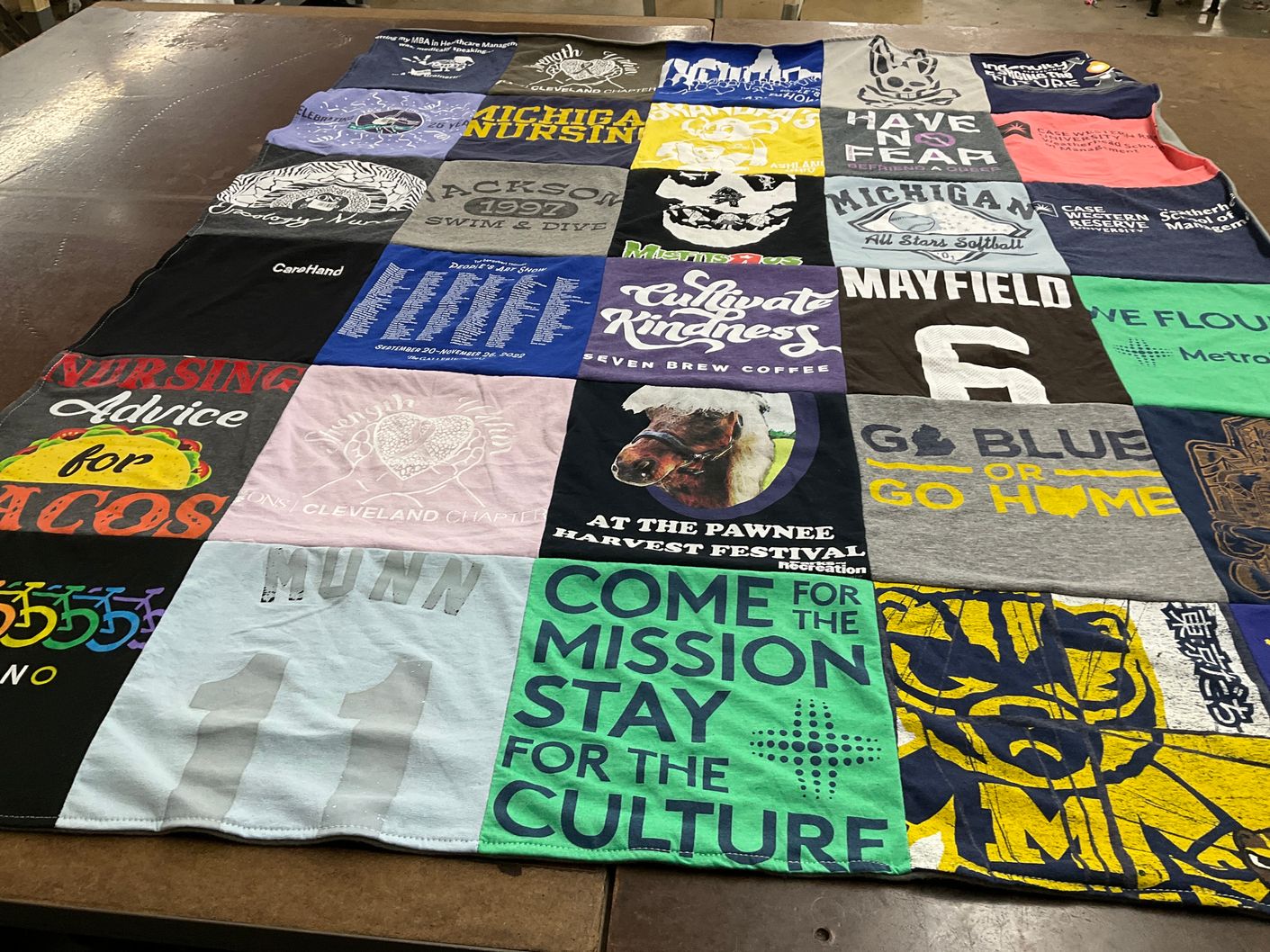 T-shirt quilt featuring mayfield high school by AMEX from OH