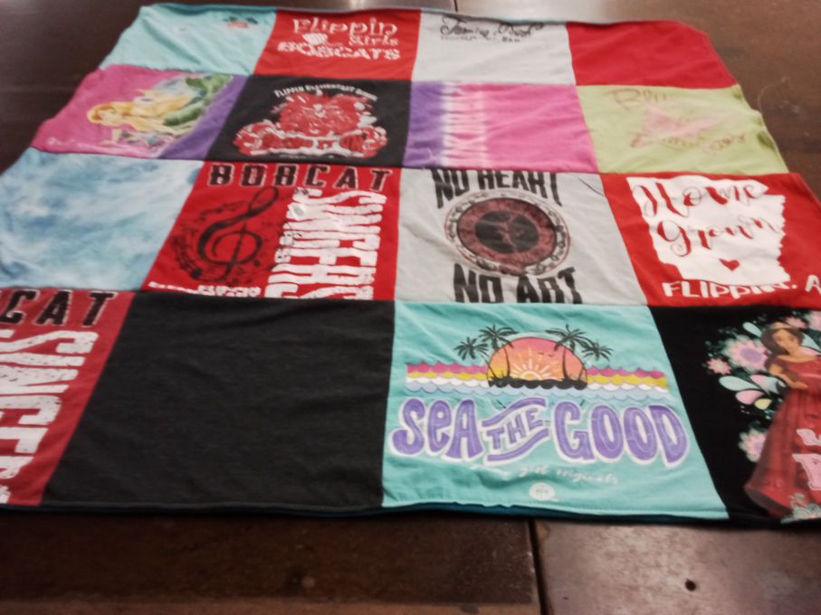 T-shirt quilt from flippin high school by Jennifer from AR